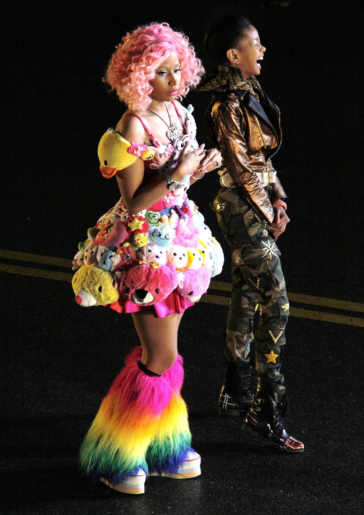 Nicki Minaj and Willow Smith on the set for the music video of 'Fireball' | Picture 118005